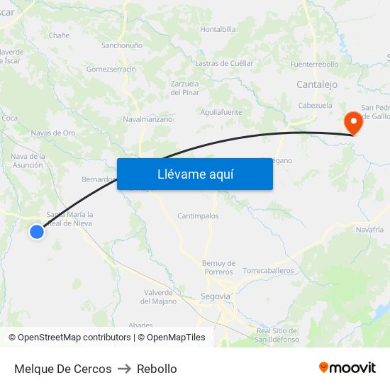Melque De Cercos to Rebollo map