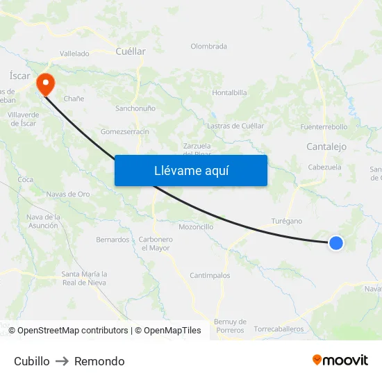 Cubillo to Remondo map