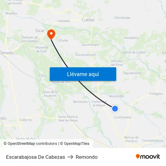 Escarabajosa De Cabezas to Remondo map