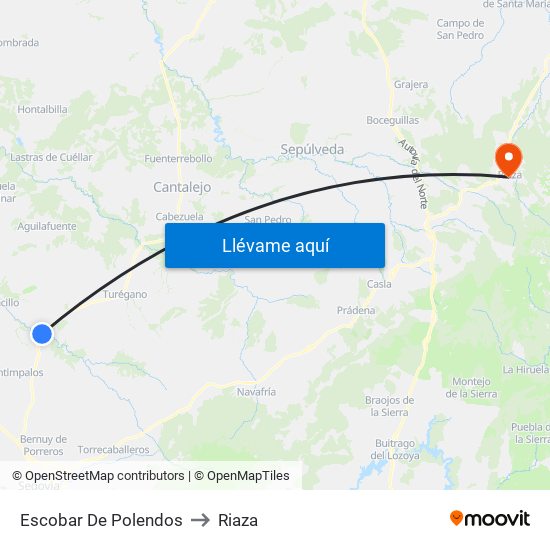 Escobar De Polendos to Riaza map