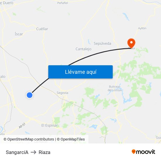 Sangarcí­A to Riaza map