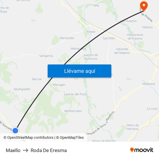 Maello to Roda De Eresma map