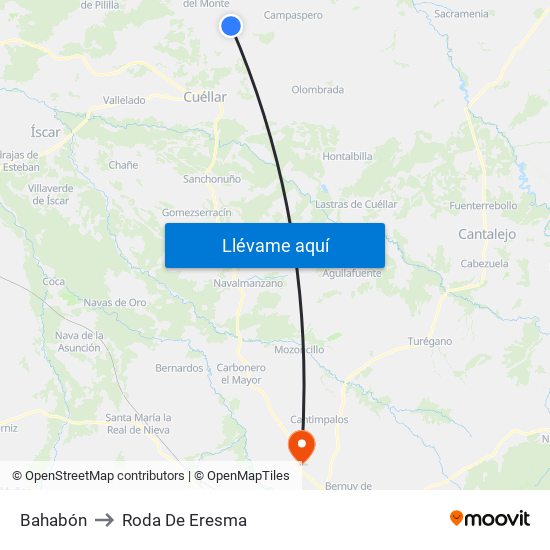 Bahabón to Roda De Eresma map
