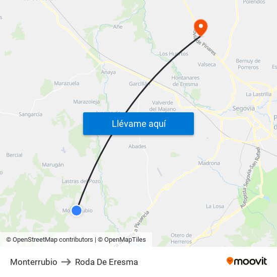 Monterrubio to Roda De Eresma map