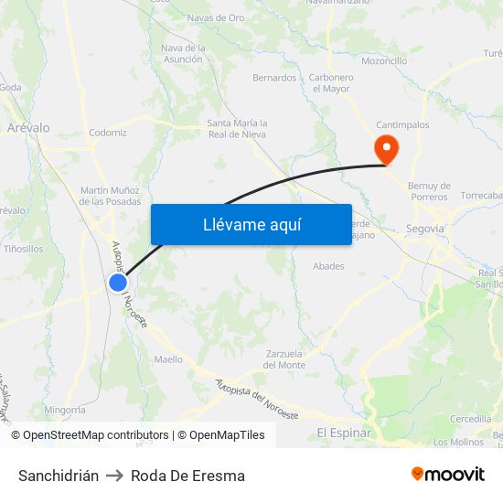 Sanchidrián to Roda De Eresma map