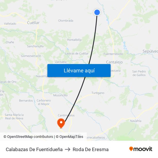 Calabazas De Fuentidueña to Roda De Eresma map