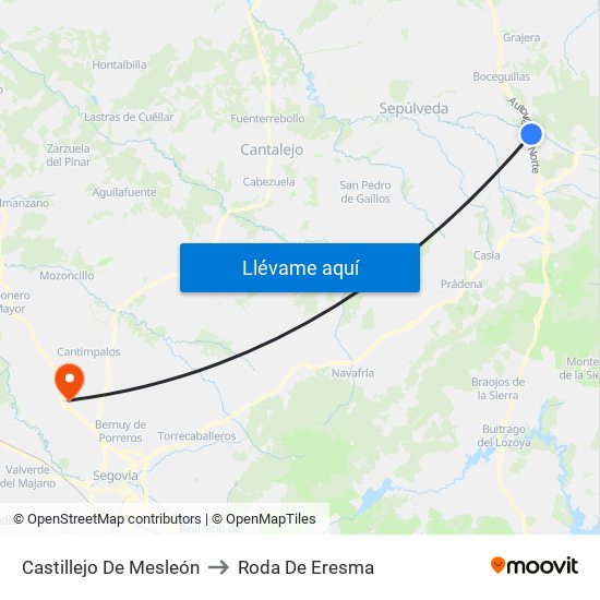 Castillejo De Mesleón to Roda De Eresma map