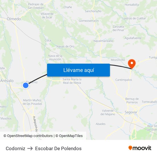 Codorniz to Escobar De Polendos map