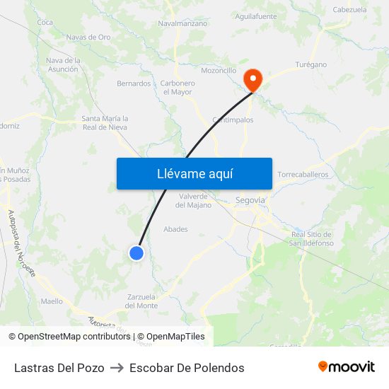 Lastras Del Pozo to Escobar De Polendos map