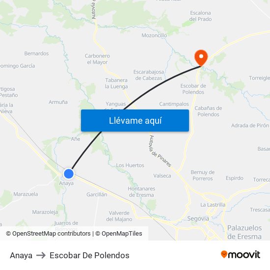 Anaya to Escobar De Polendos map