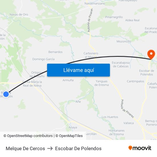Melque De Cercos to Escobar De Polendos map