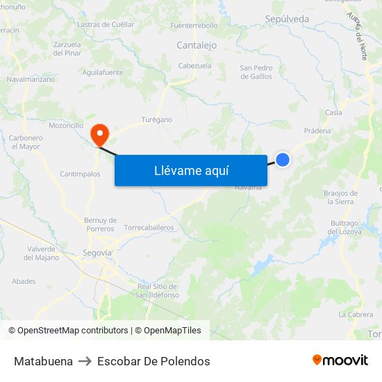 Matabuena to Escobar De Polendos map