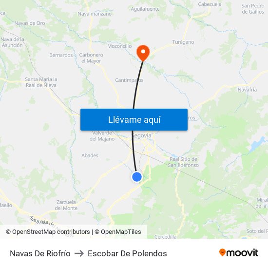 Navas De Riofrío to Escobar De Polendos map