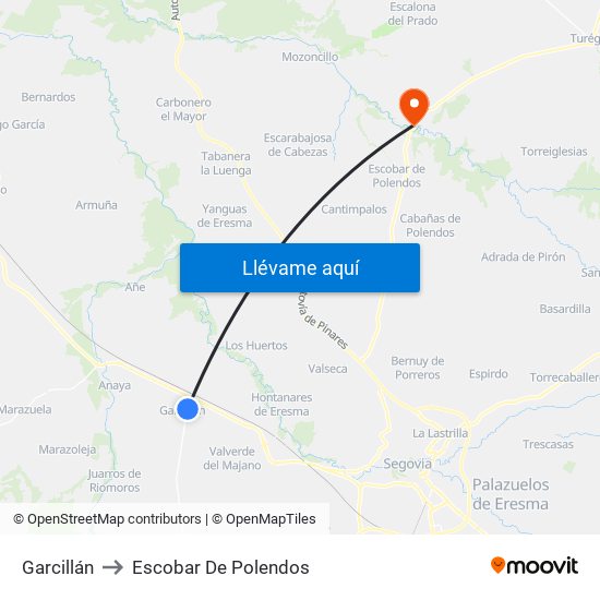 Garcillán to Escobar De Polendos map