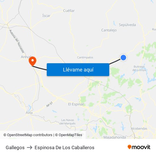 Gallegos to Espinosa De Los Caballeros map