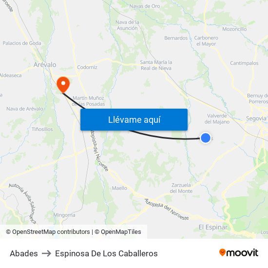 Abades to Espinosa De Los Caballeros map