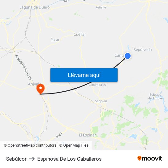 Sebúlcor to Espinosa De Los Caballeros map