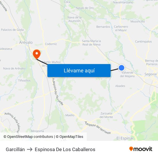 Garcillán to Espinosa De Los Caballeros map