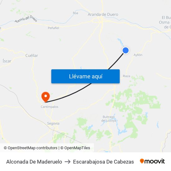 Alconada De Maderuelo to Escarabajosa De Cabezas map