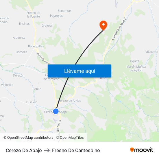 Cerezo De Abajo to Fresno De Cantespino map