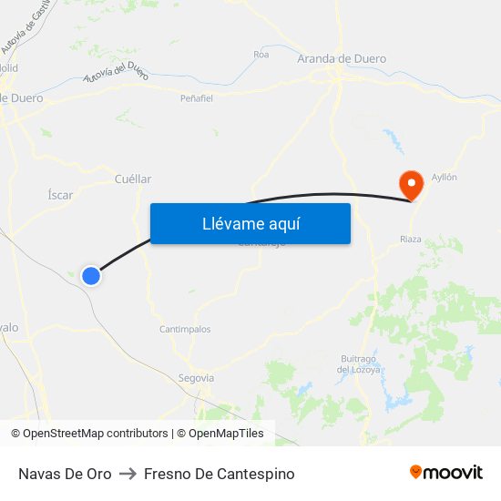 Navas De Oro to Fresno De Cantespino map