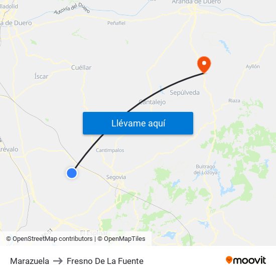 Marazuela to Fresno De La Fuente map