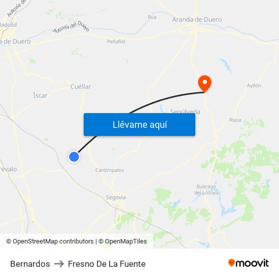 Bernardos to Fresno De La Fuente map