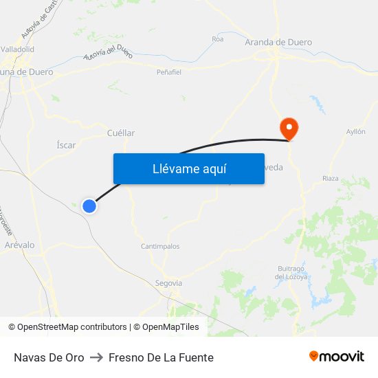 Navas De Oro to Fresno De La Fuente map