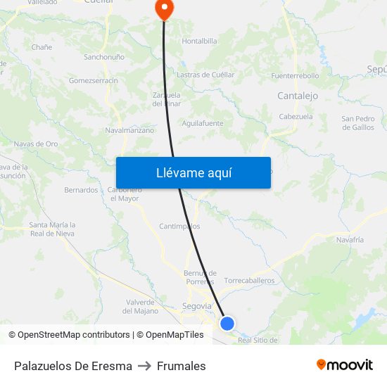 Palazuelos De Eresma to Frumales map