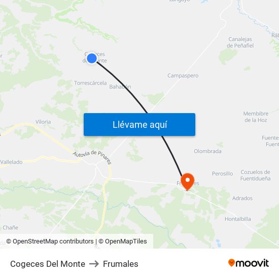Cogeces Del Monte to Frumales map