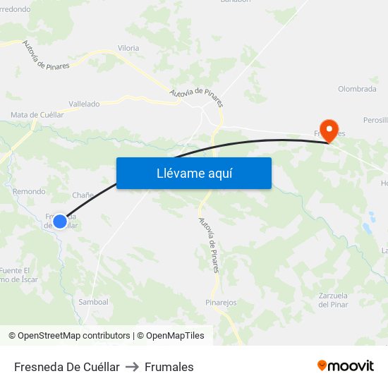 Fresneda De Cuéllar to Frumales map