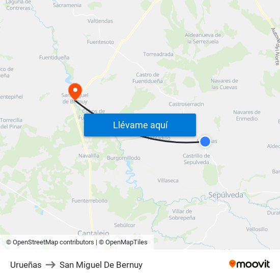 Urueñas to San Miguel De Bernuy map