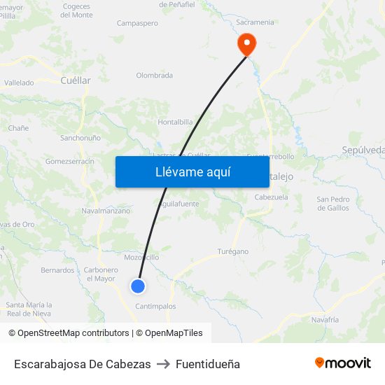 Escarabajosa De Cabezas to Fuentidueña map