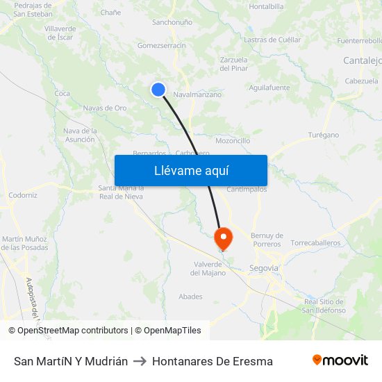 San Martí­N Y Mudrián to Hontanares De Eresma map