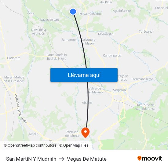 San Martí­N Y Mudrián to Vegas De Matute map