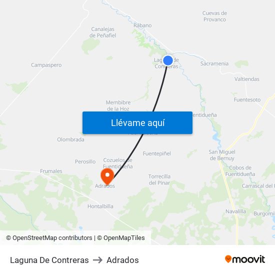 Laguna De Contreras to Adrados map