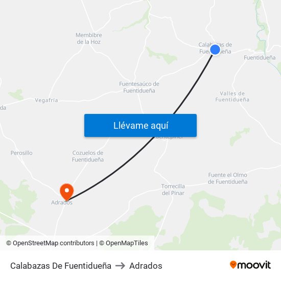Calabazas De Fuentidueña to Adrados map