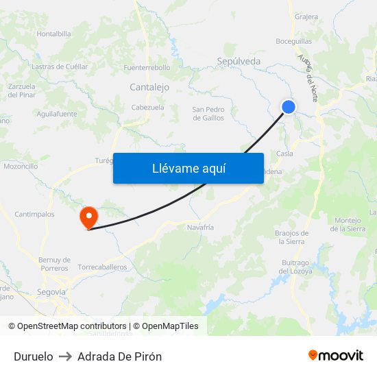 Duruelo to Adrada De Pirón map