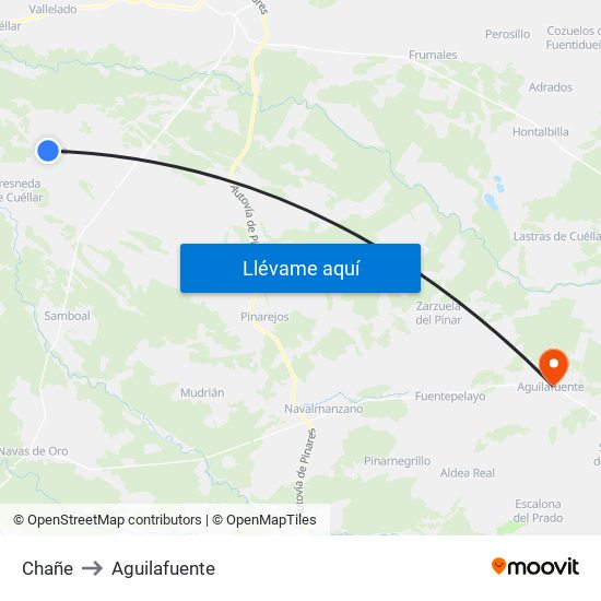 Chañe to Aguilafuente map