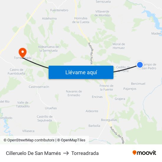 Cilleruelo De San Mamés to Torreadrada map