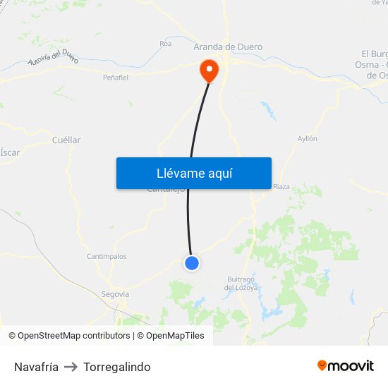 Navafría to Torregalindo map
