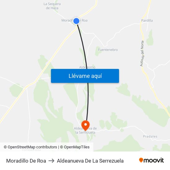 Moradillo De Roa to Aldeanueva De La Serrezuela map