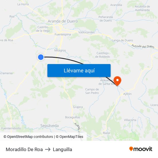 Moradillo De Roa to Languilla map