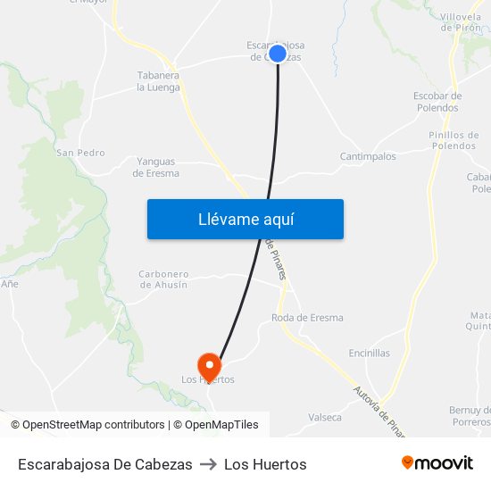 Escarabajosa De Cabezas to Los Huertos map