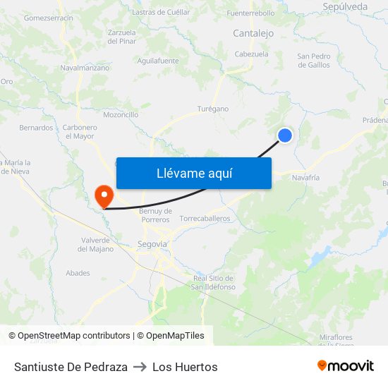 Santiuste De Pedraza to Los Huertos map