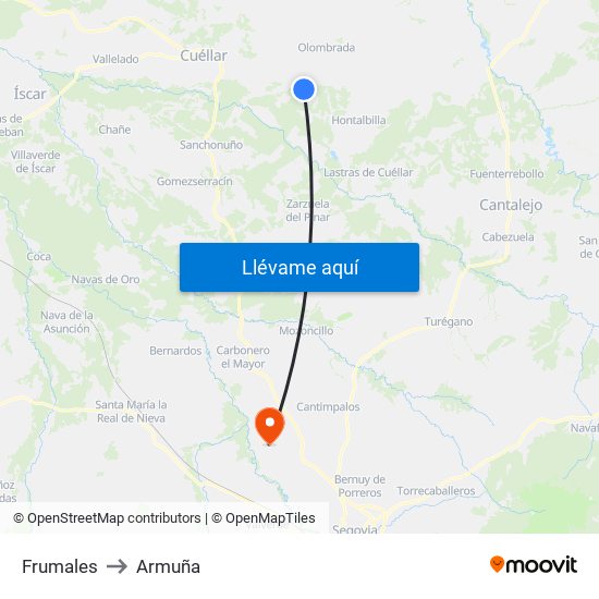 Frumales to Armuña map
