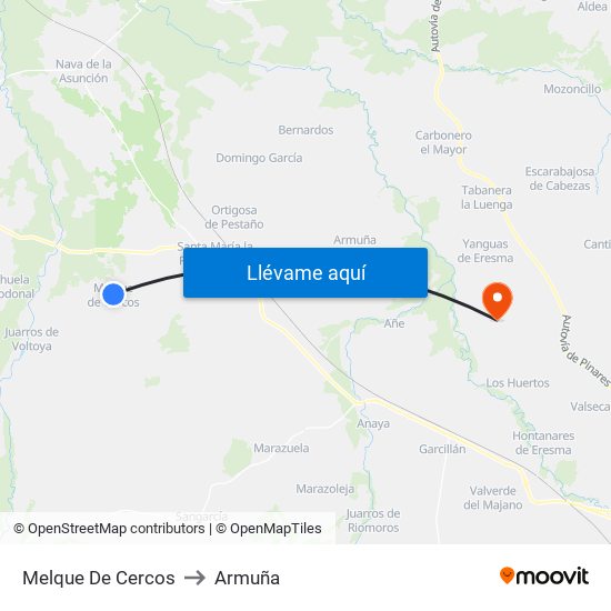 Melque De Cercos to Armuña map