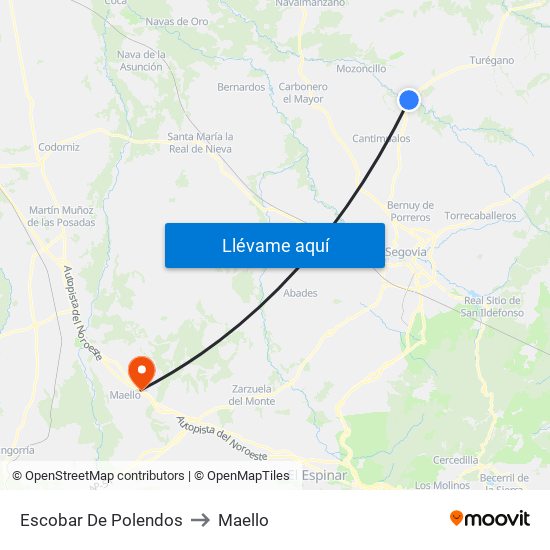 Escobar De Polendos to Maello map