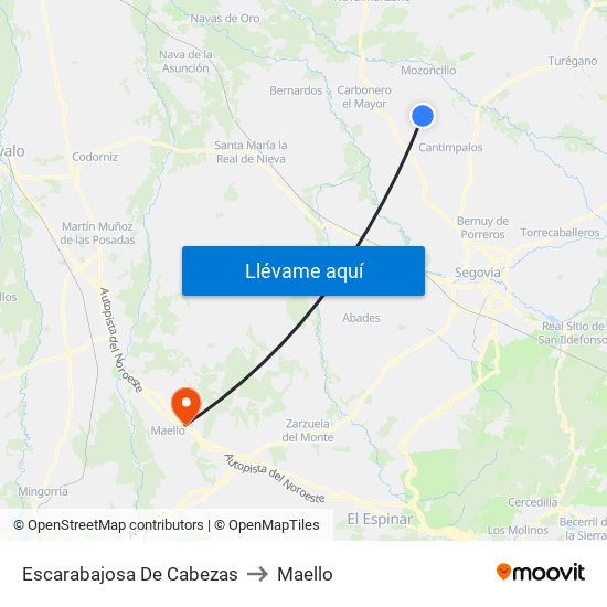 Escarabajosa De Cabezas to Maello map