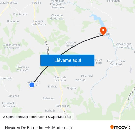 Navares De Enmedio to Maderuelo map